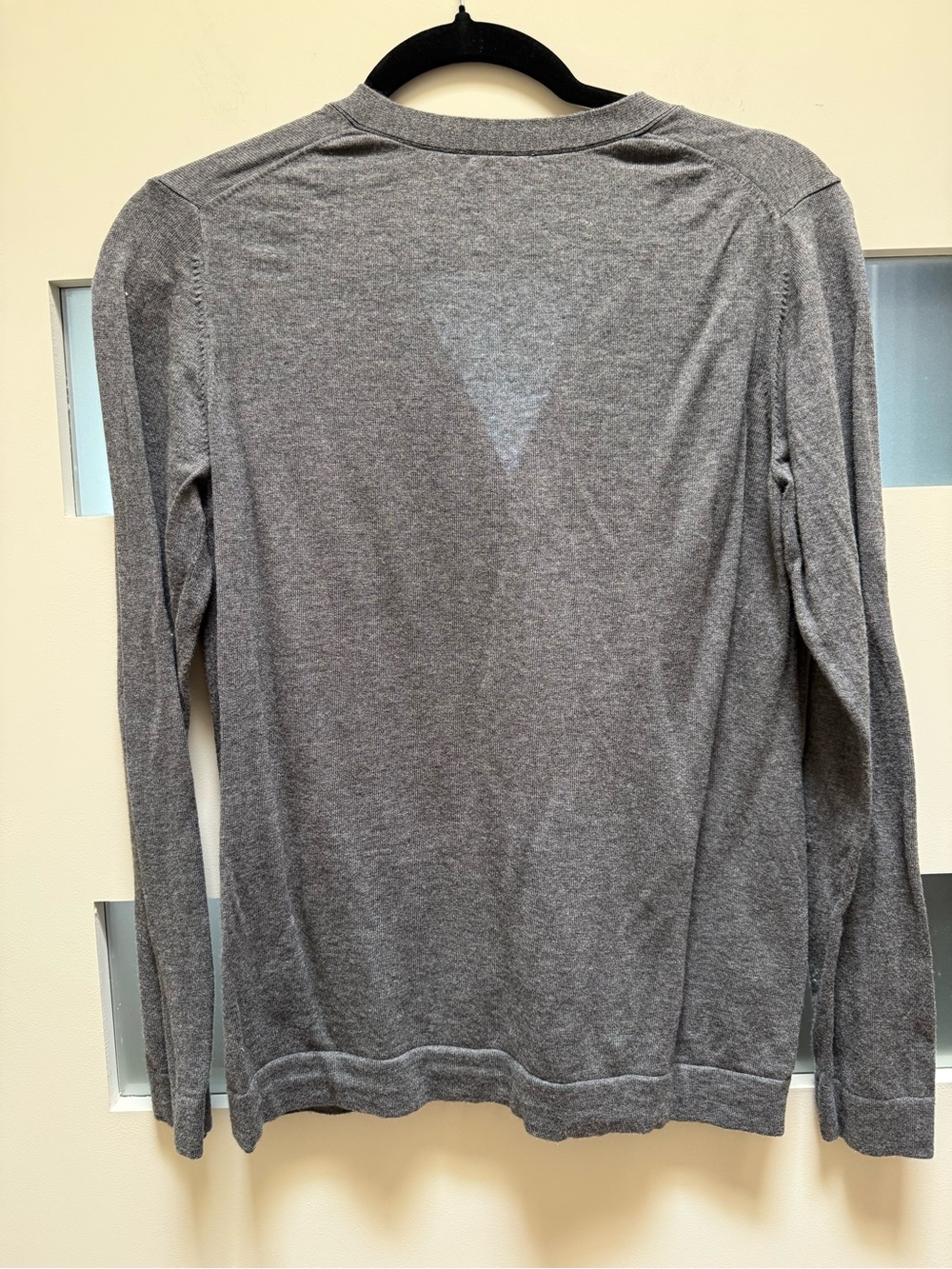 Talbots Gray V-Neck Button-Front Women's Cardigan Sweater - Picture 2 of 5